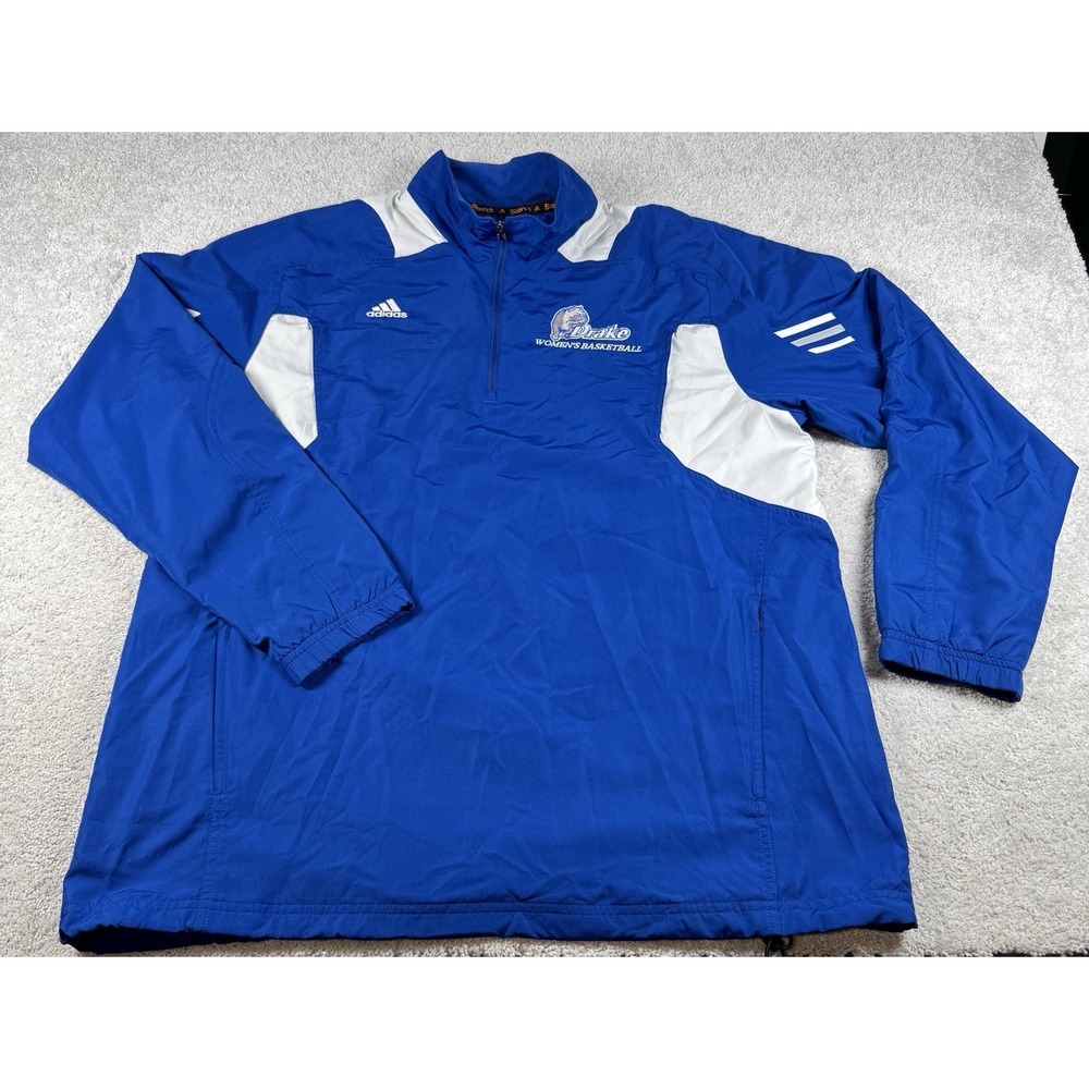 adidas Drake Bulldogs Womens Basketball NCAA Windbreaker Pullover Jacket Adult L